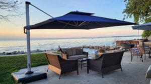 PURPLE LEAF Double-Top Deluxe Square Patio Cantilever Umbrella